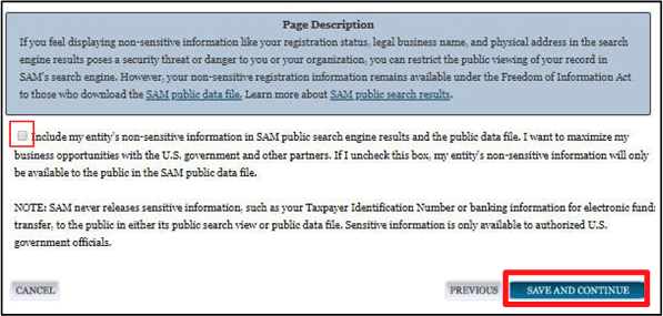 a screenshot of sam.gov showing the SAM Search Authorization page
