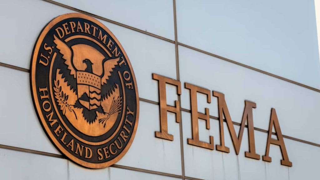FEMA sign on the side of a building