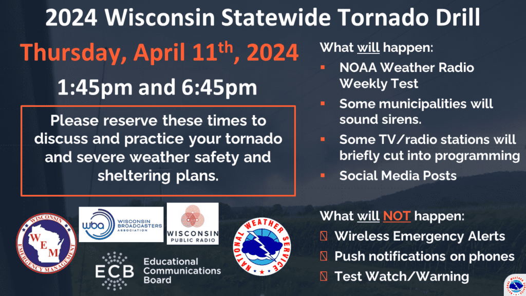 Wisconsin 2024 Statewide Tornado Drill - April 11 ...