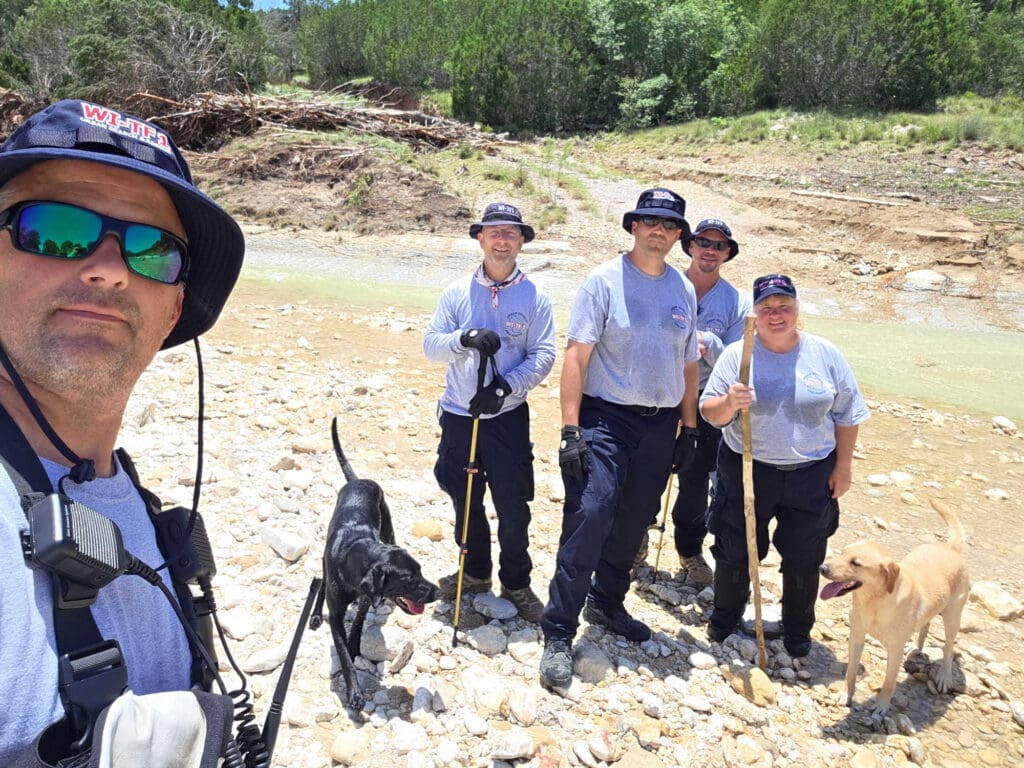 Members of Wisconsin Task Force 1 and K9s in the Texas Hill Country. Courtesy: Wisconsin Task Force 1