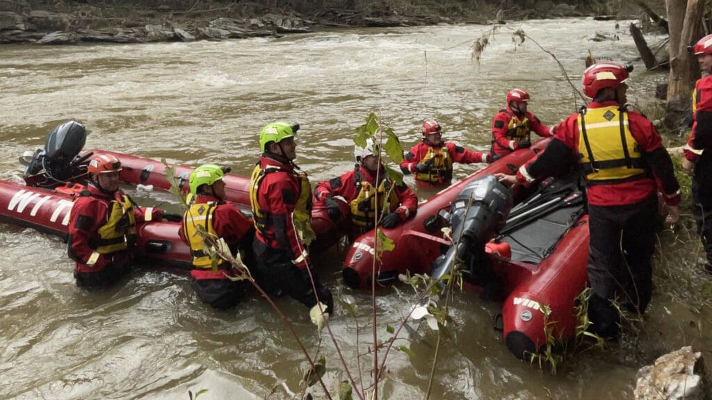 WI-TF1 members assisted with river searches in western North Carolina.  Courtesy: WI-TF1 Staff