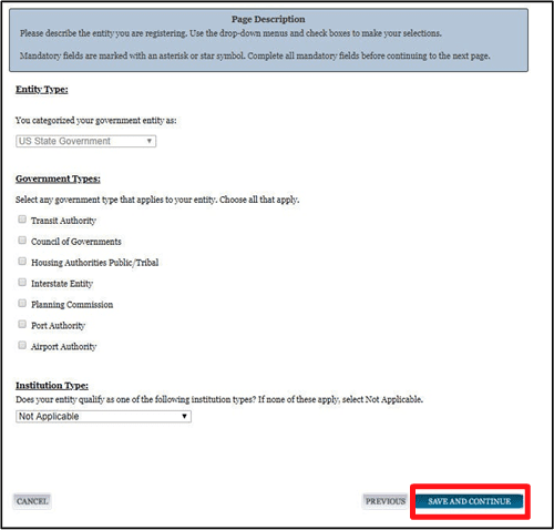 a screenshot of the sam.gov website showing the general page information