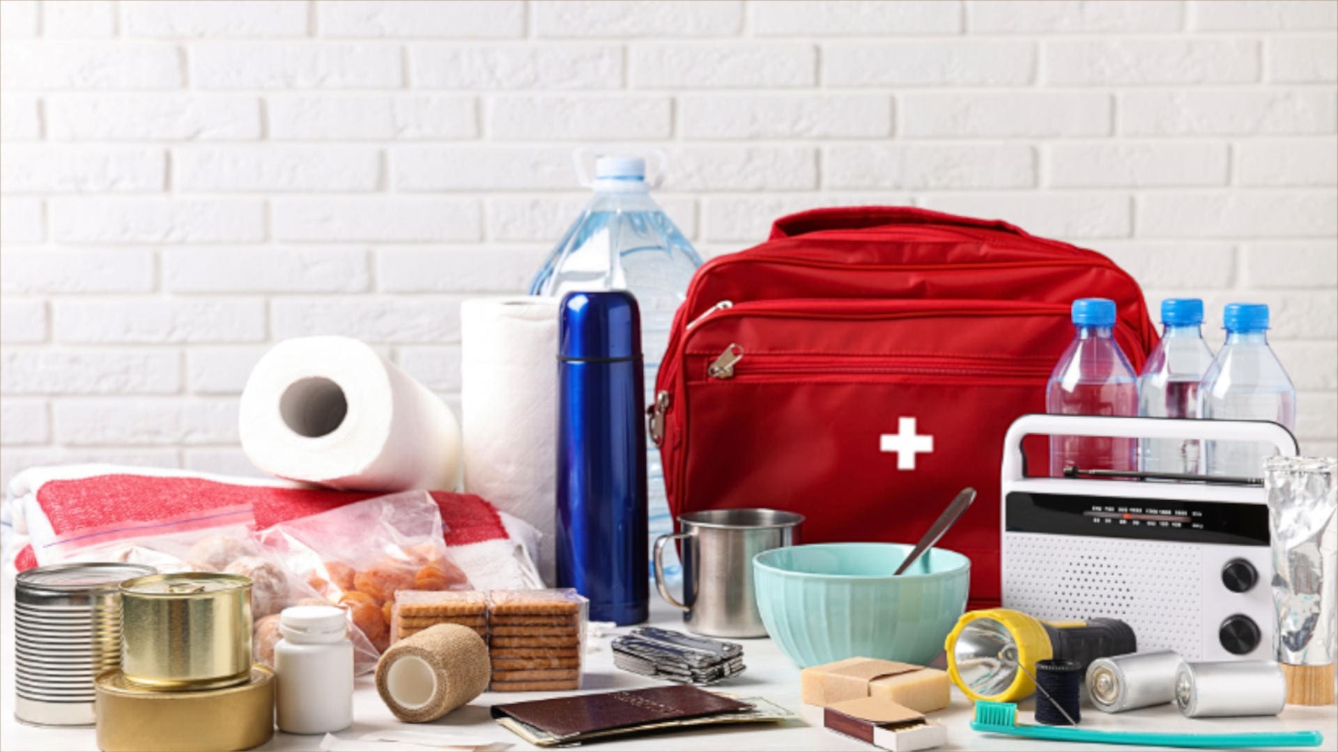 Emergency Preparedness Supplies on a table