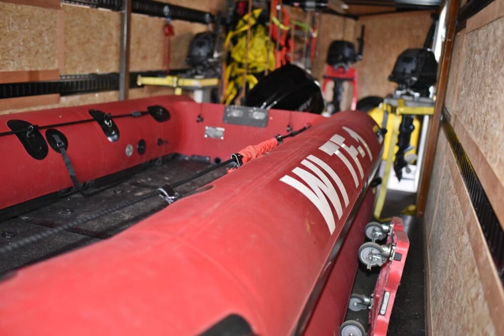 A WI-TF1 trailer loaded with equipment for deployment.